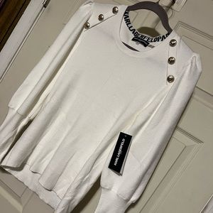 Beautiful new sweater gold buttons